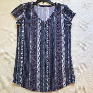 Ultra soft/stretchy Striped design-navy blue background t-shirt from Joe Boxer